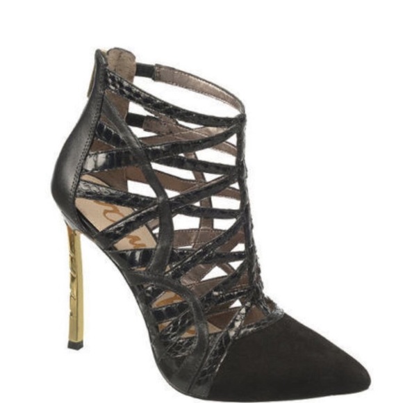 Sam Edelman Sydney Leather Suede Caged Pumps EUC - Picture 1 of 14